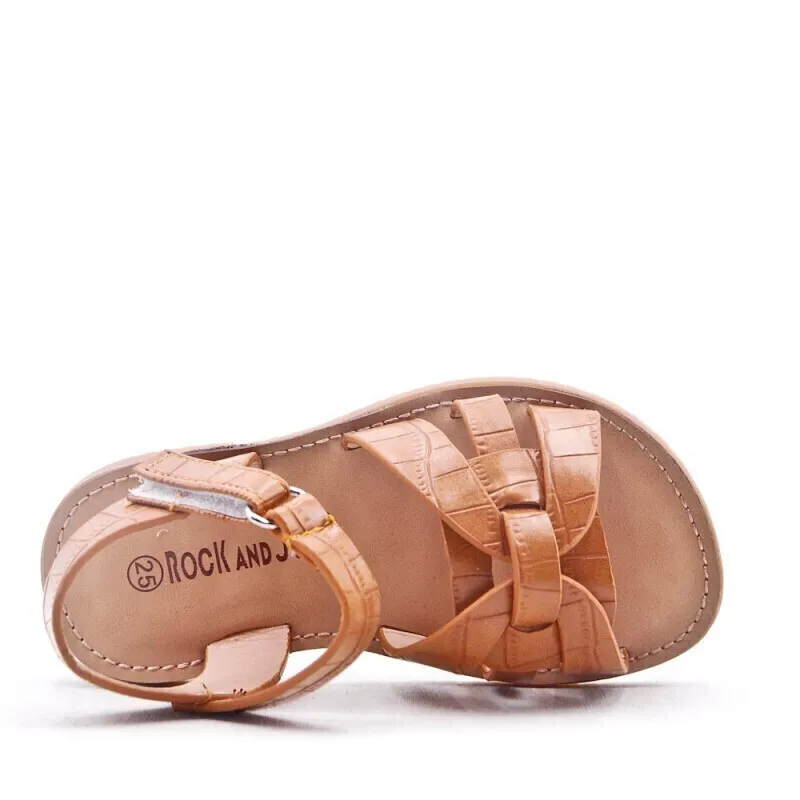 Sandalias Niña Camel Trenzadas