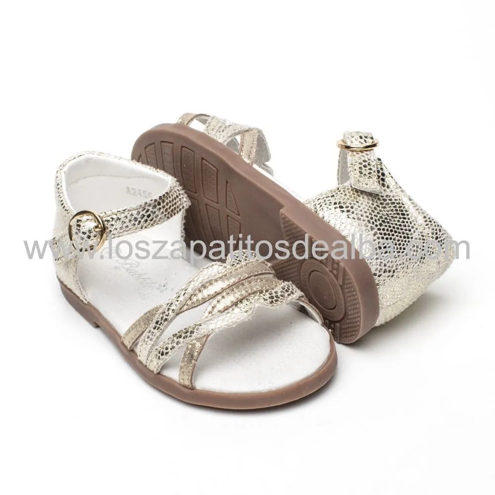 Sandalias Niña Dorada Serpenteada