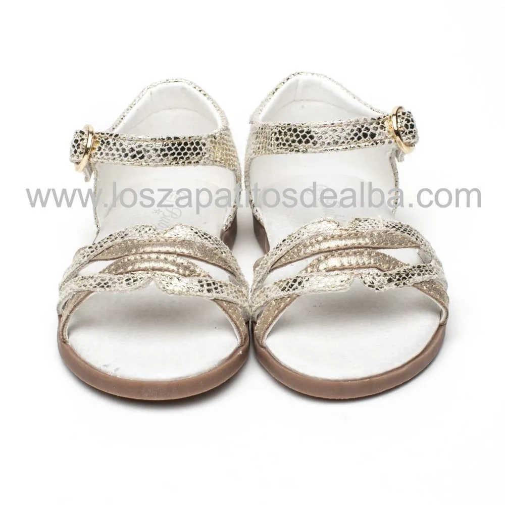 Sandalias Niña Dorada Serpenteada