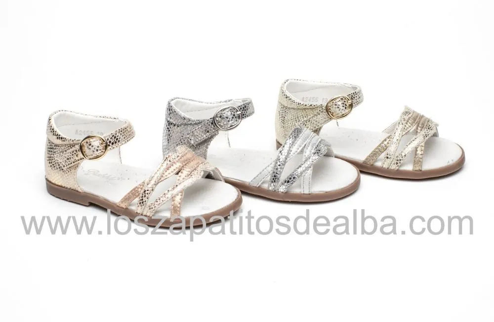 Sandalias Niña Plata Serpenteada