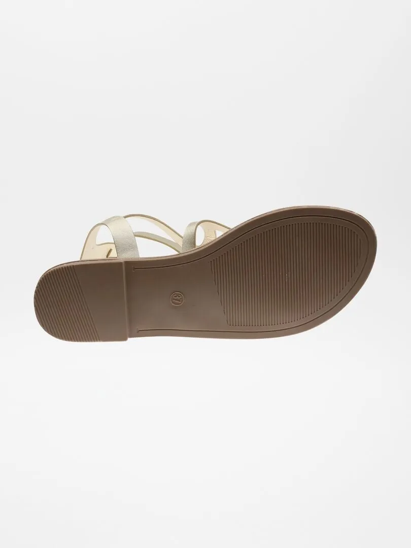 SANDALIAS ROMANAS CON TIRAS  BEIGE