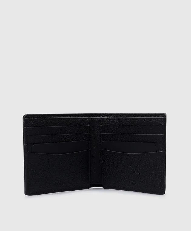 Serapian Black leather purse with logo
