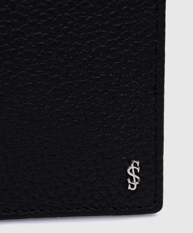 Serapian Black leather purse with logo