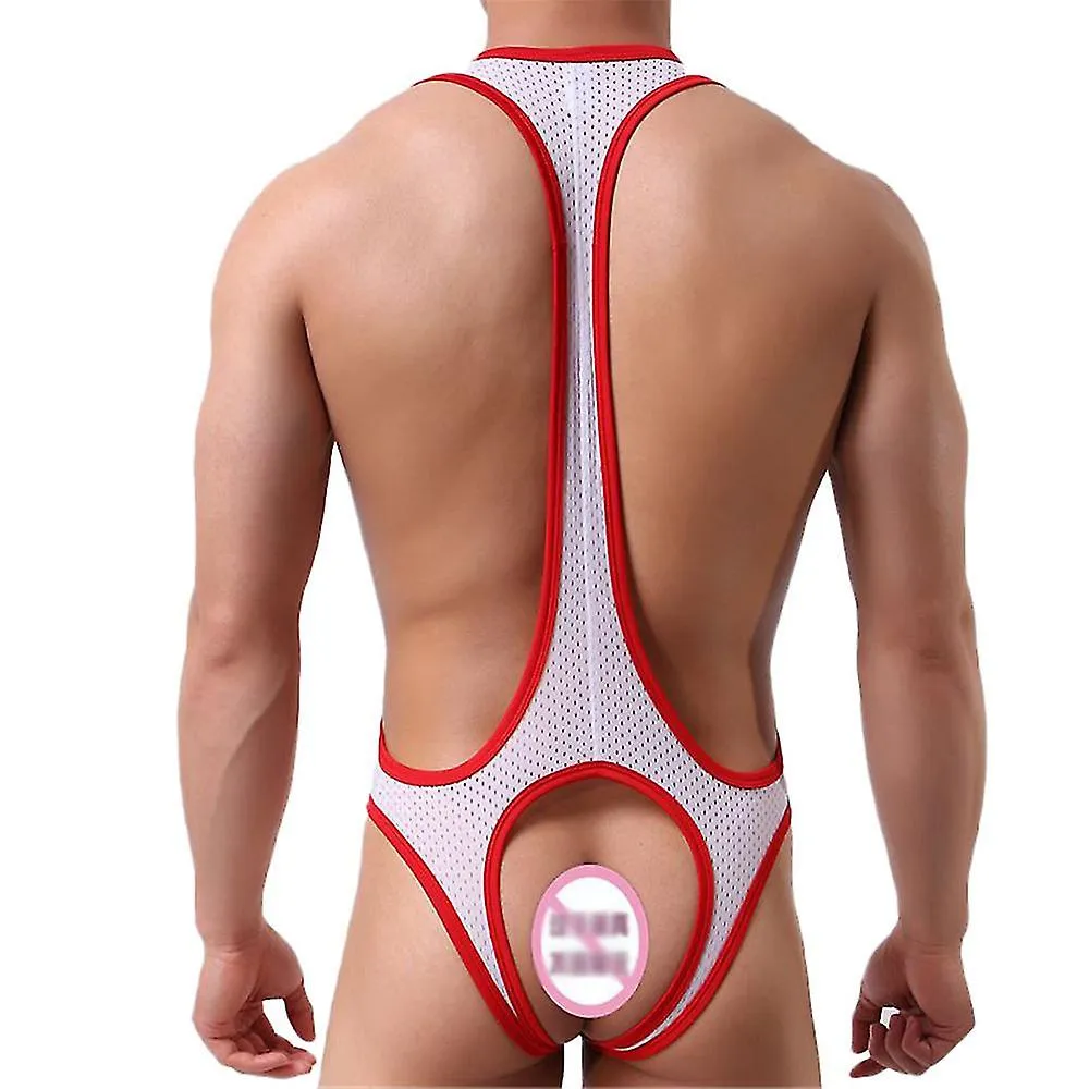 Sexy Hombre Jockstrap Lencería Sin Espalda Ropa Interior Monos Bodysuit