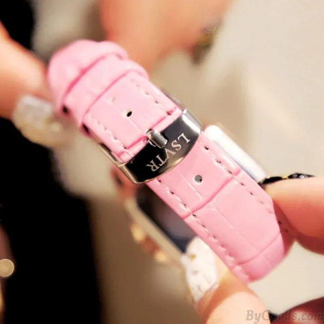 Shining Square Student Rhinestone Diamond Women Watch