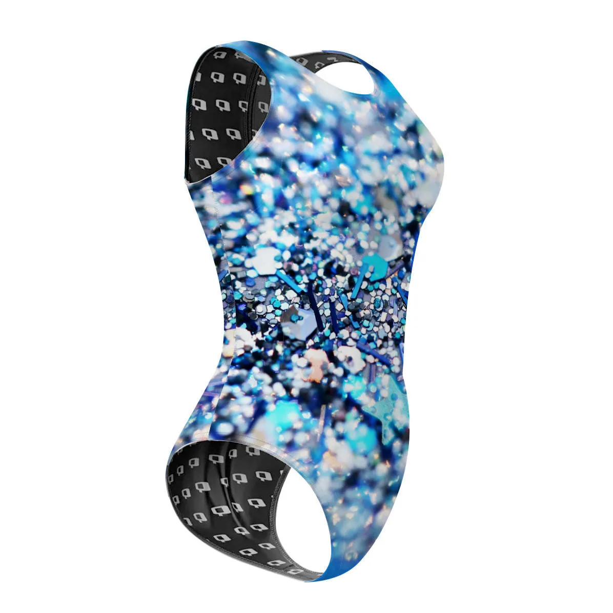SNOW GLITTER  WOMEN WATERPOLO SWIMSUIT CLASSIC CUT