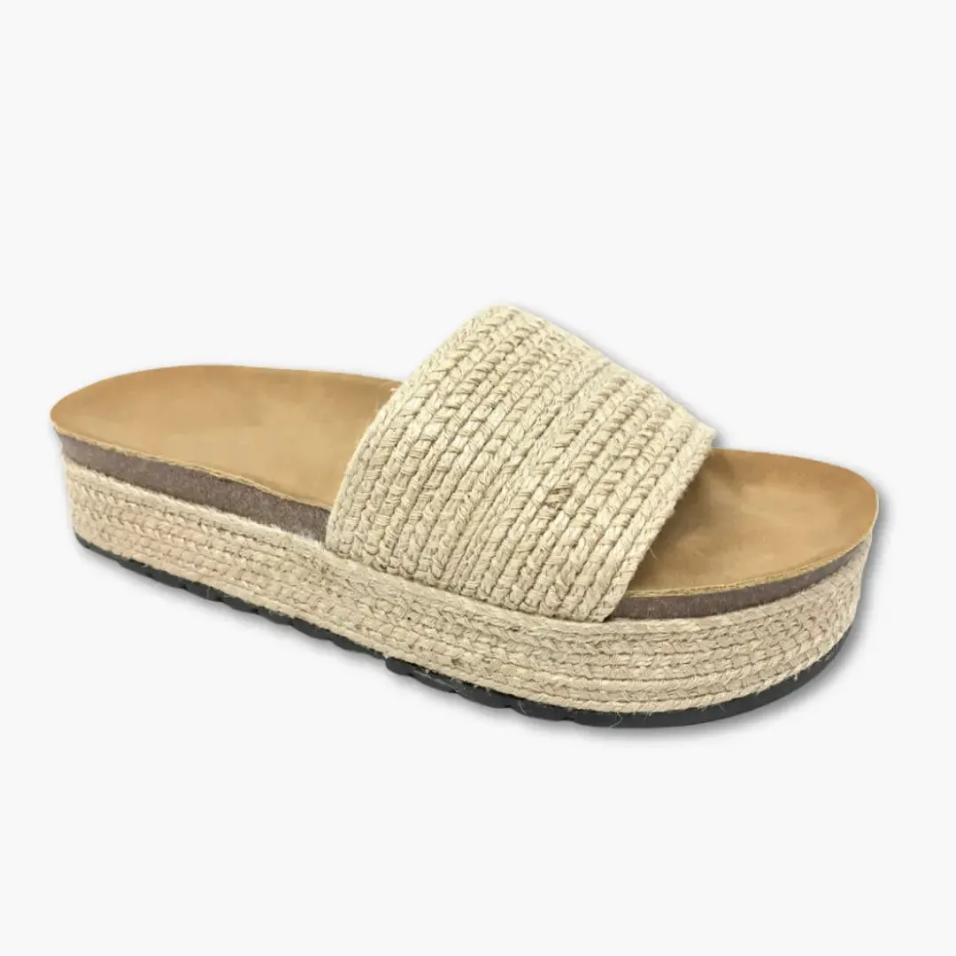 SOFA II  SANDALIAS DE ESPARTO CON PLATAFORMA PLANA