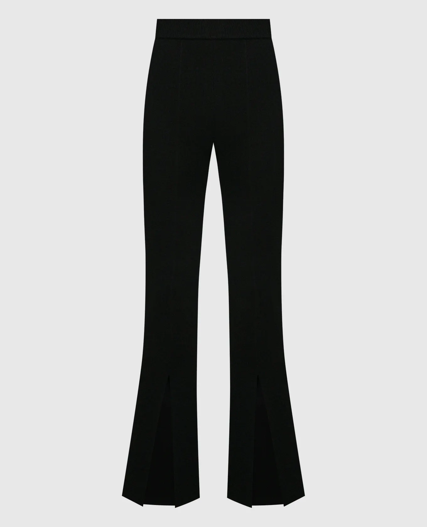 Solotre Black flared pants with slits