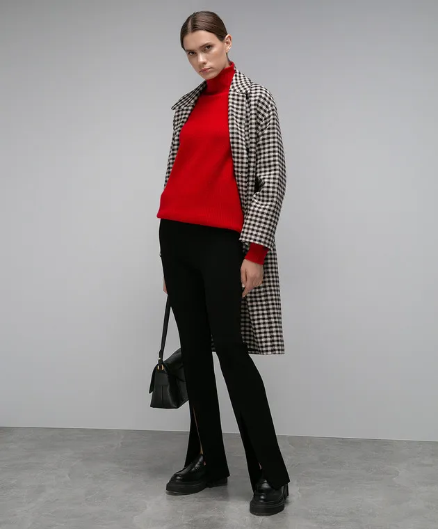 Solotre Black flared pants with slits