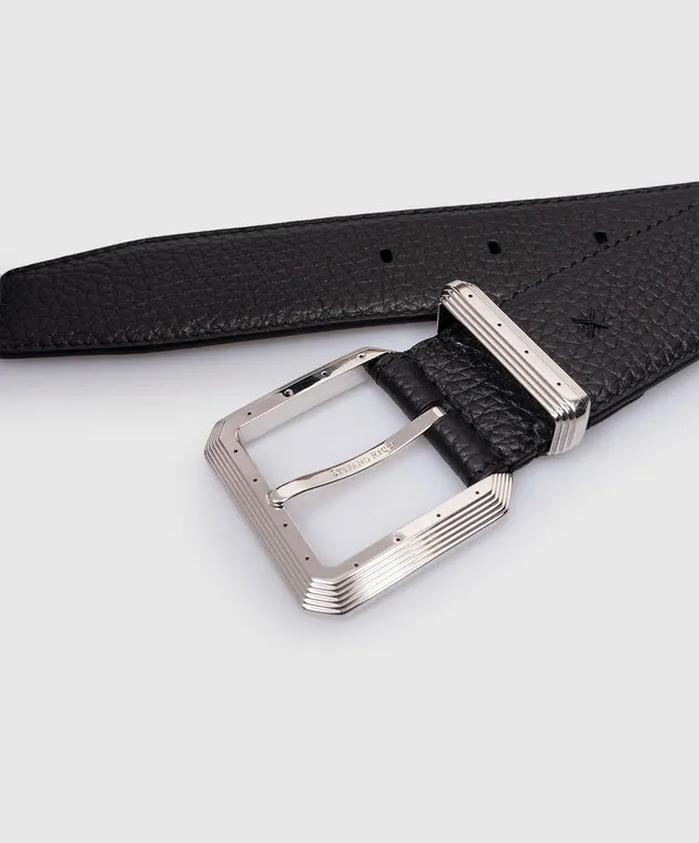 Stefano Ricci Black leather strap with logo
