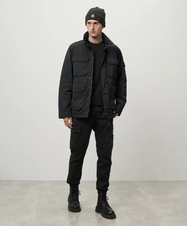 Stone Island Black longsleeve with logo patch
