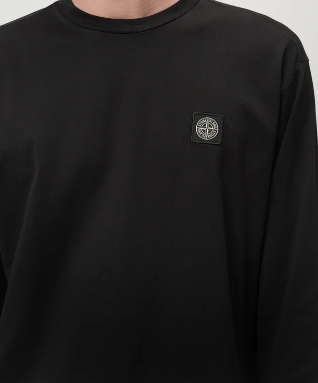 Stone Island Black longsleeve with logo patch
