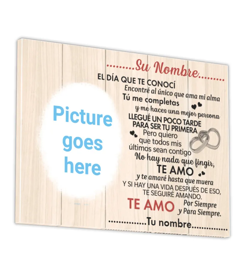 (Su nombre), el día que te conocí, encontré al único que ama mi alma, tú me com… Lienzo 41 x 30 cm
