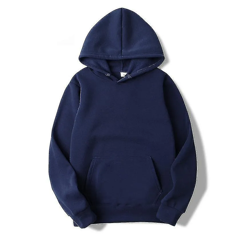 Sudaderas con capucha acolchadas de color sólido para hombres y mujeres Chaqueta de sudadera otoño/invierno# Navy