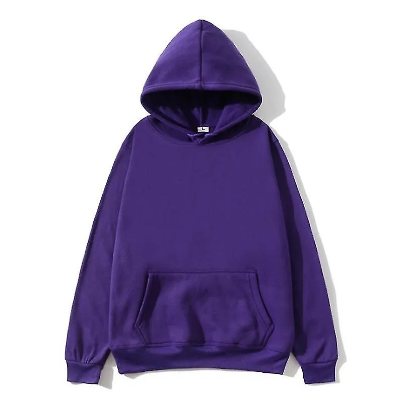 Sudaderas con capucha acolchadas de color sólido para hombres y mujeres Chaqueta de sudadera otoño/invierno# Púrpura