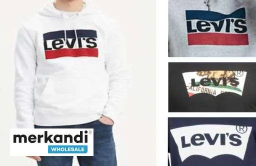 Sudaderas con capucha estampadas para hombre de Levi's: surtido al por mayor de 24 piezas en varios estilos y colores