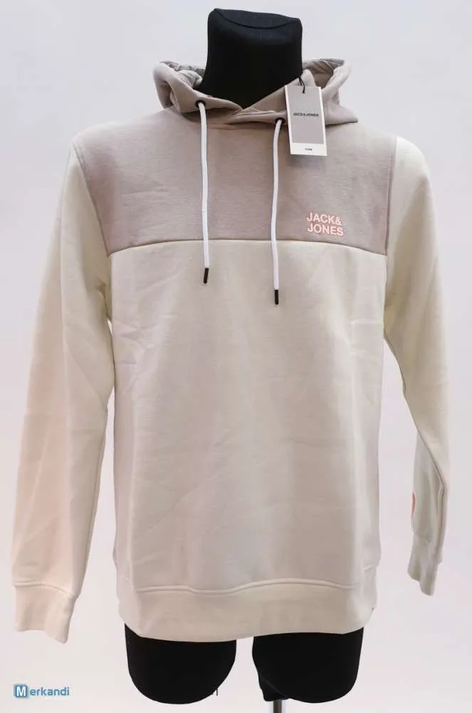 SUDADERAS PARA HOMBRE JACK & JONES A GRANEL A LA VENTA  NUEVO CON ETIQUETAS, PAQUETE DE 6