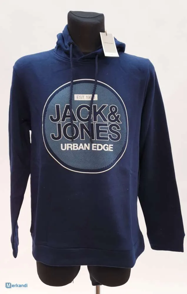 SUDADERAS PARA HOMBRE JACK & JONES A GRANEL A LA VENTA  NUEVO CON ETIQUETAS, PAQUETE DE 6