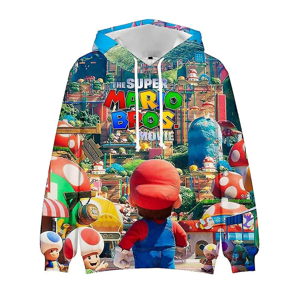 Super Mario Bros Kids 3d Impresión 3d Sudaderas con capucha Niños Niñas Casual Hooded Jersey Sudadera Tops Regalos de Navidad