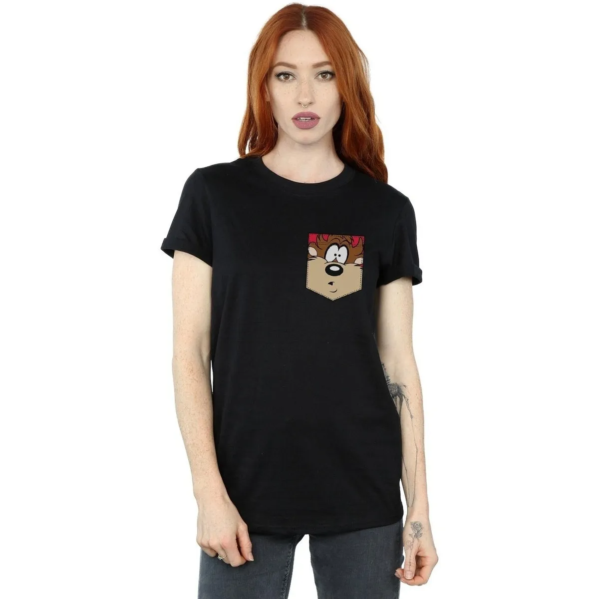 Tasmanian Devil Face Faux Pocket
