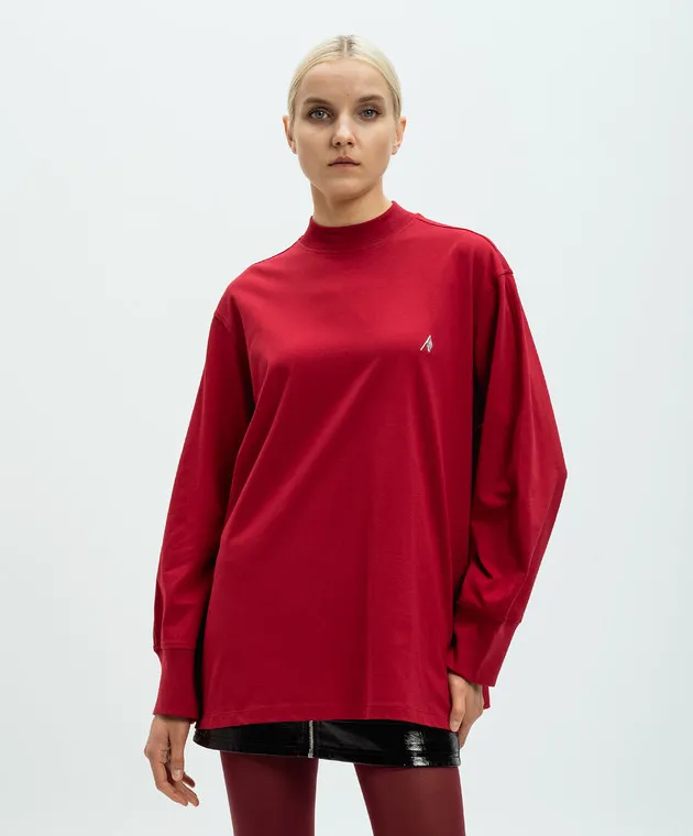 The Attico Burgundy longsleeve with logo emblem