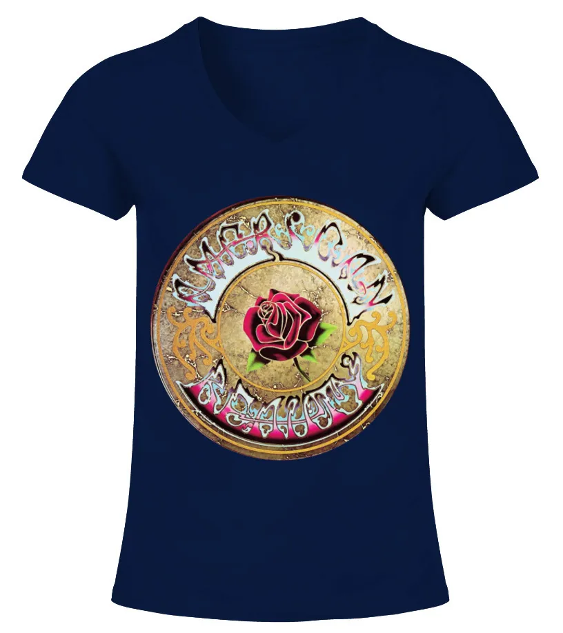 THE GRATEFUL DEAD AMERICAN BEAUTY (1970) CAMISETA CUELLO PICO MUJER