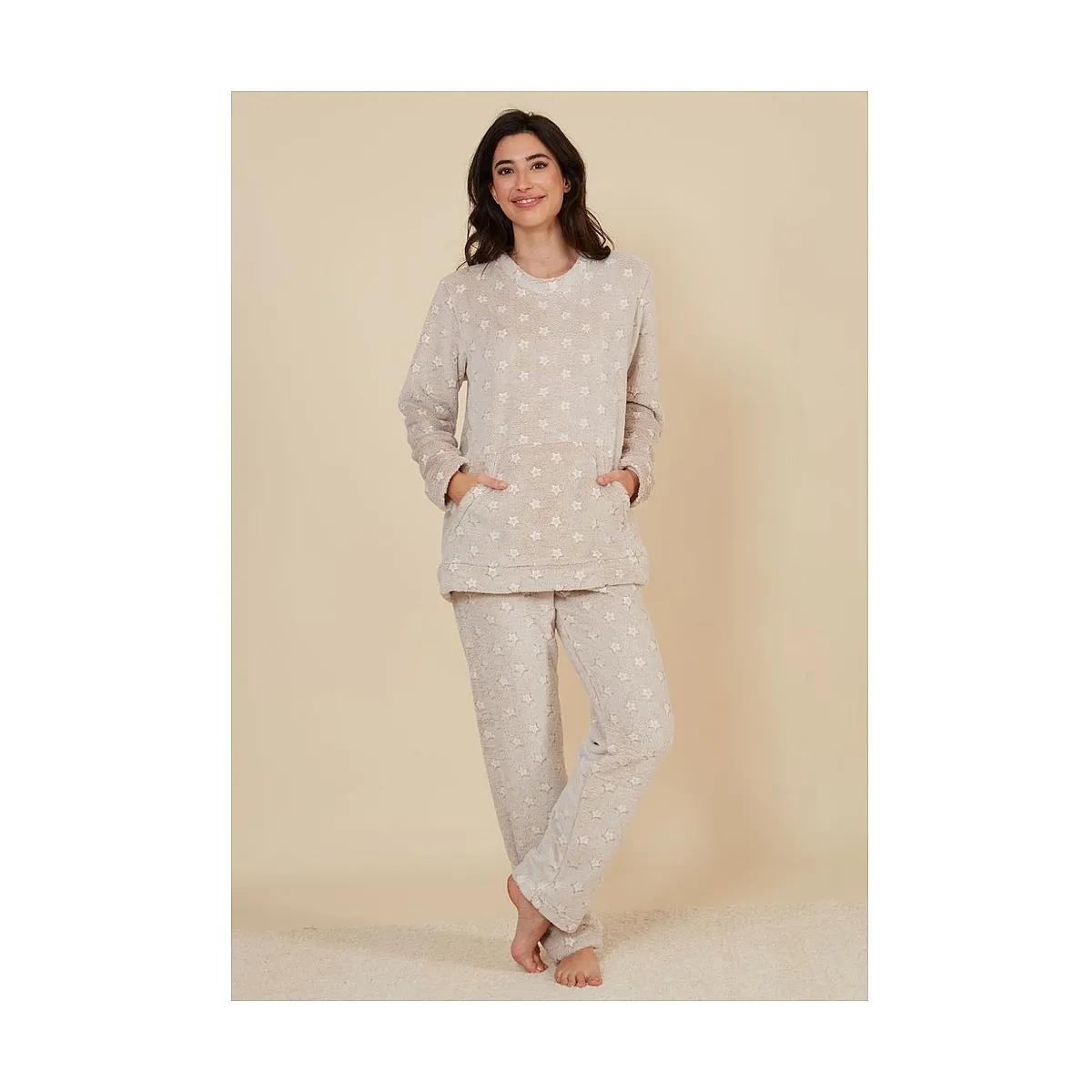 THERMAL POLAR  PAJAMAS WITH STARS AND POCKETS