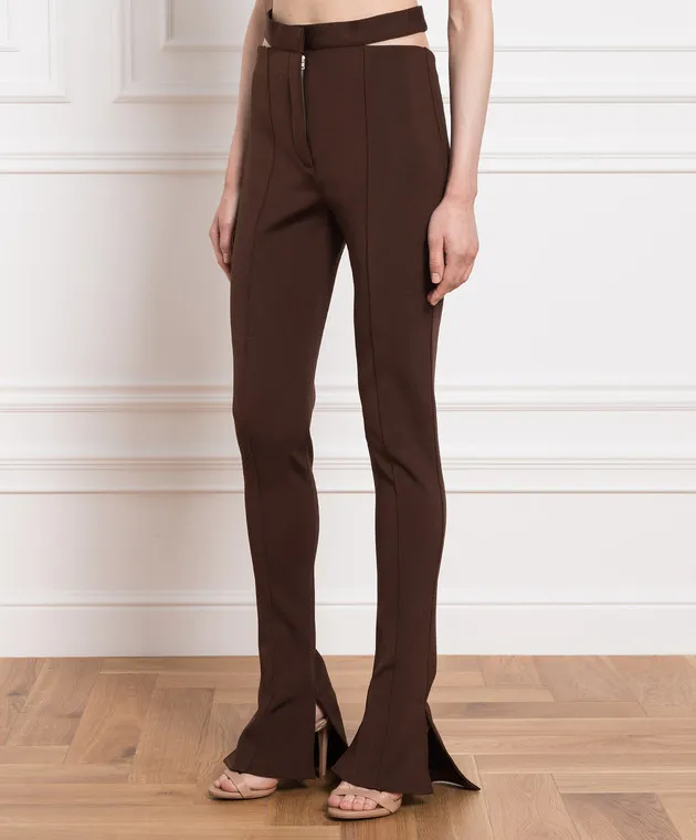 Thierry Mugler Brown flared pants