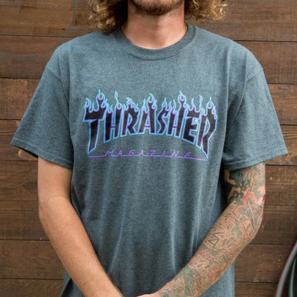 THRASHER FLAME LOGO TEE