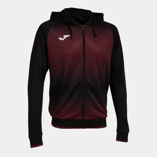 TIGER V ZIPUP HOODIE BLACK BURGUNDY