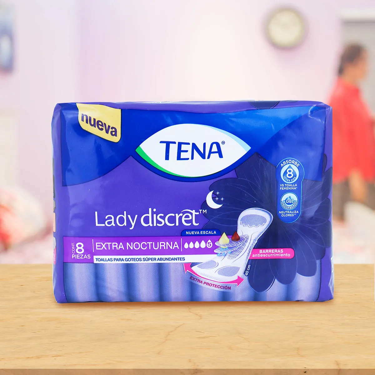 Toallas Extra Nocturna para Incontinencia, Tena Lady Discret