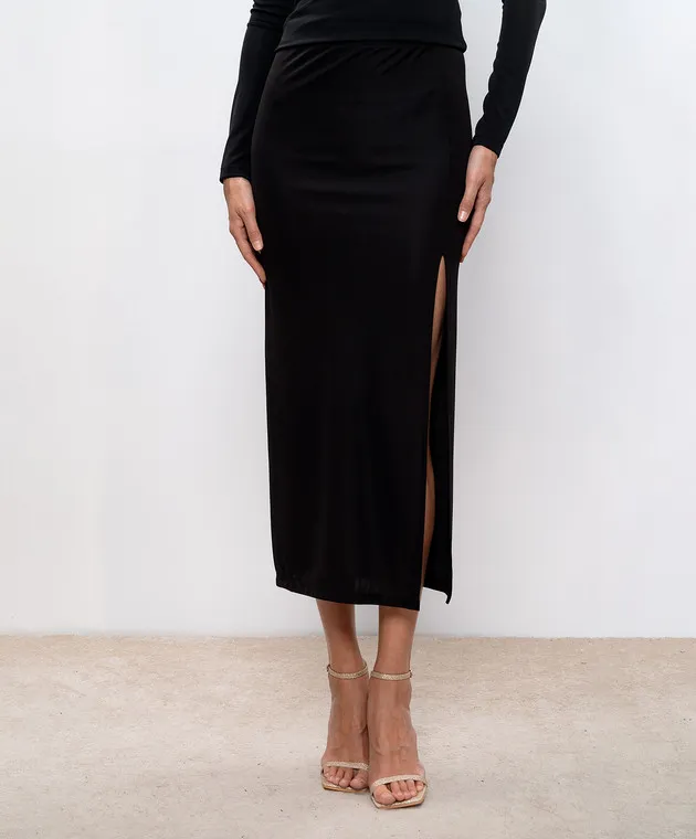 Twinset Black skirt with metallic Oval T logo