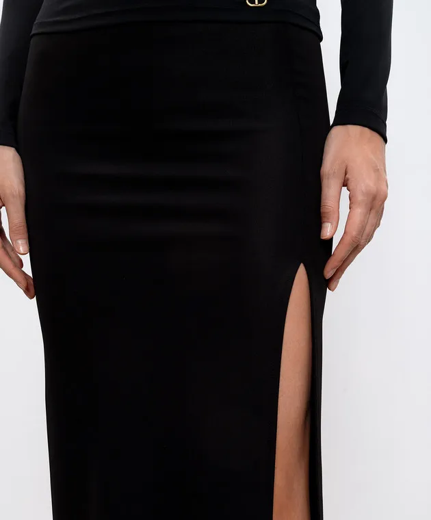 Twinset Black skirt with metallic Oval T logo