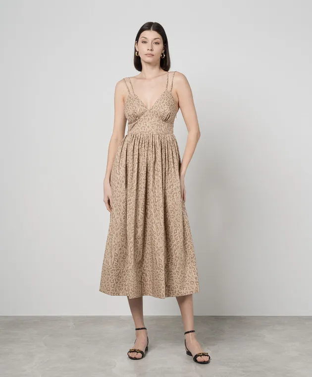Twinset Brown dress in animalistic print