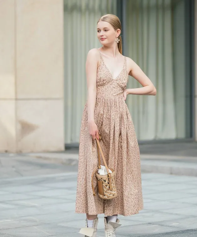 Twinset Brown dress in animalistic print