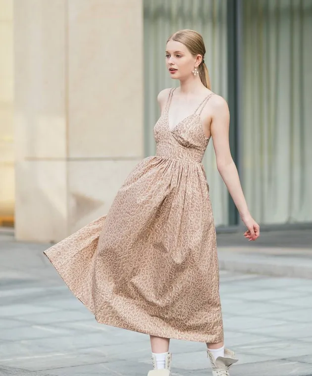 Twinset Brown dress in animalistic print
