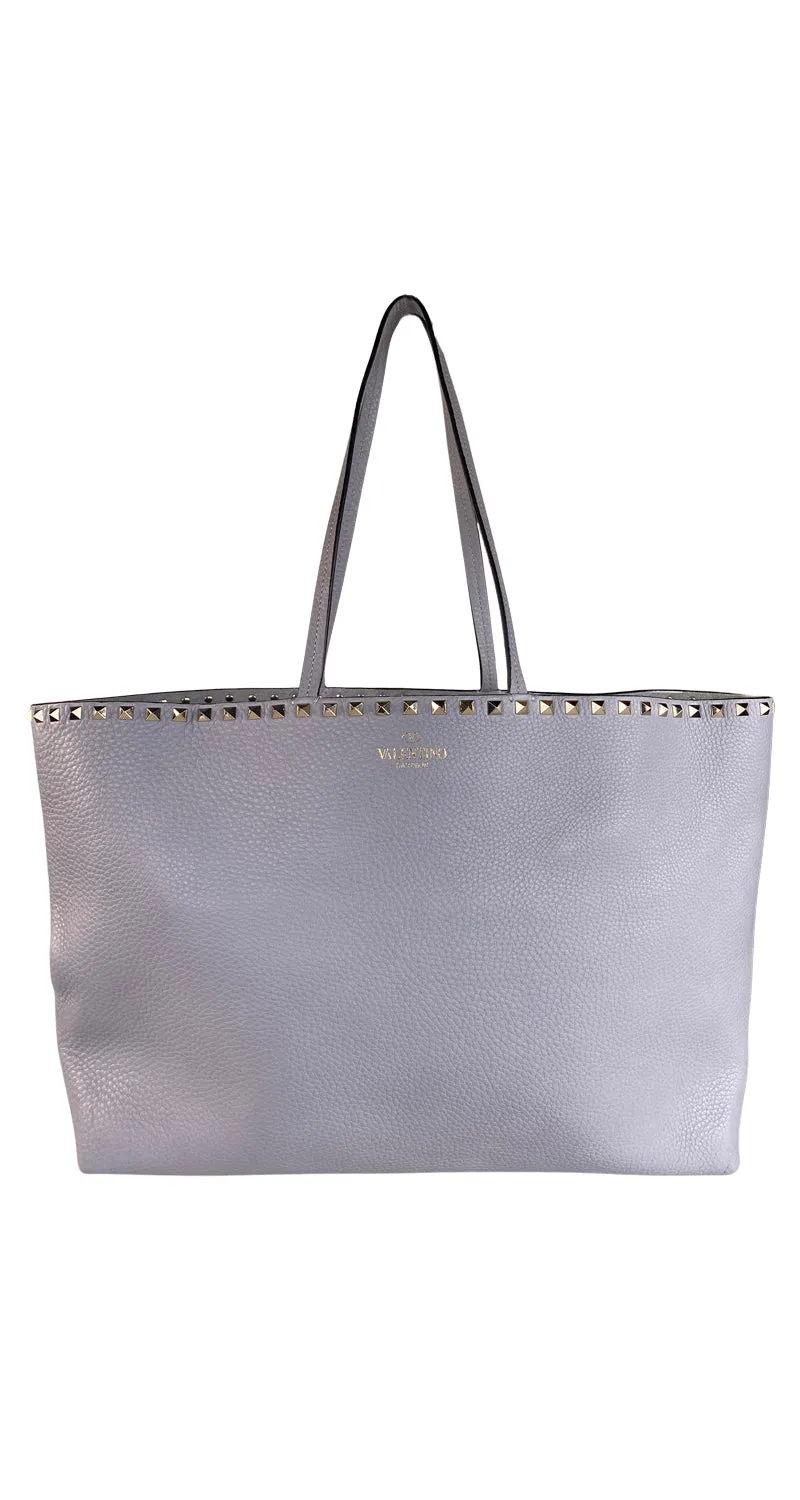 VALENTINO Cartera Rockstud Leather Grey