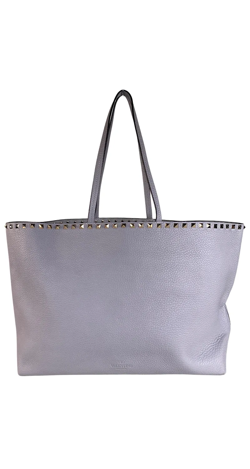 VALENTINO Cartera Rockstud Leather Grey
