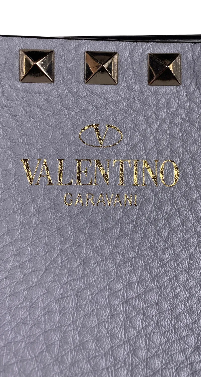 VALENTINO Cartera Rockstud Leather Grey