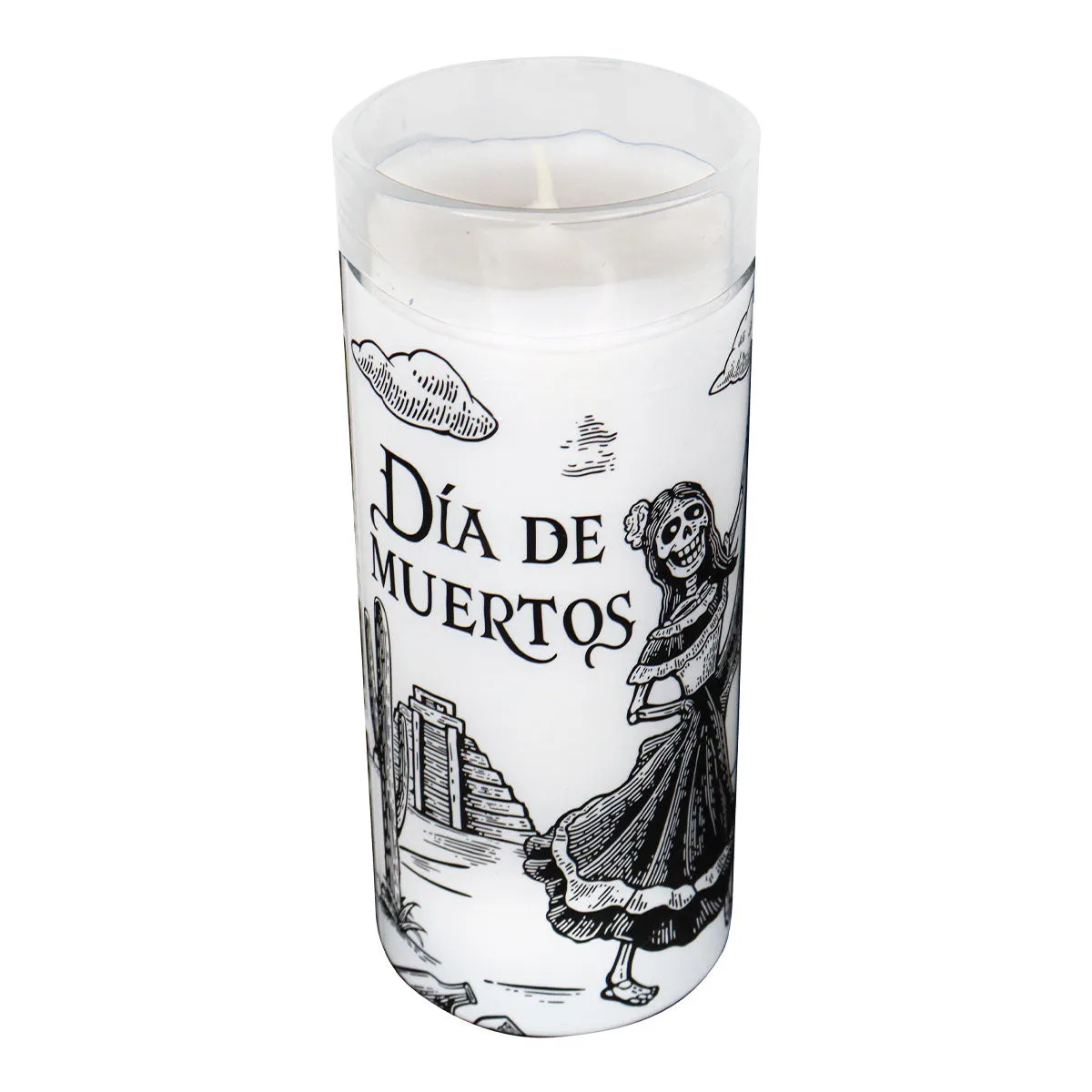 Veladora con Diseo de Charro y Adelita para Día de Muertos