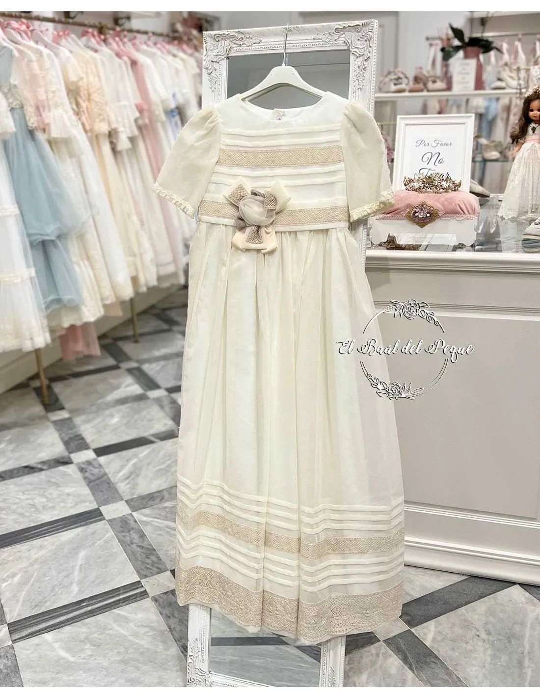 Vestido Comunión Crudo y Beige Lovely Day Comuniones