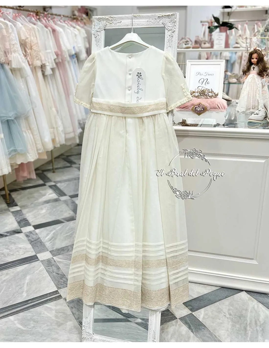 Vestido Comunión Crudo y Beige Lovely Day Comuniones