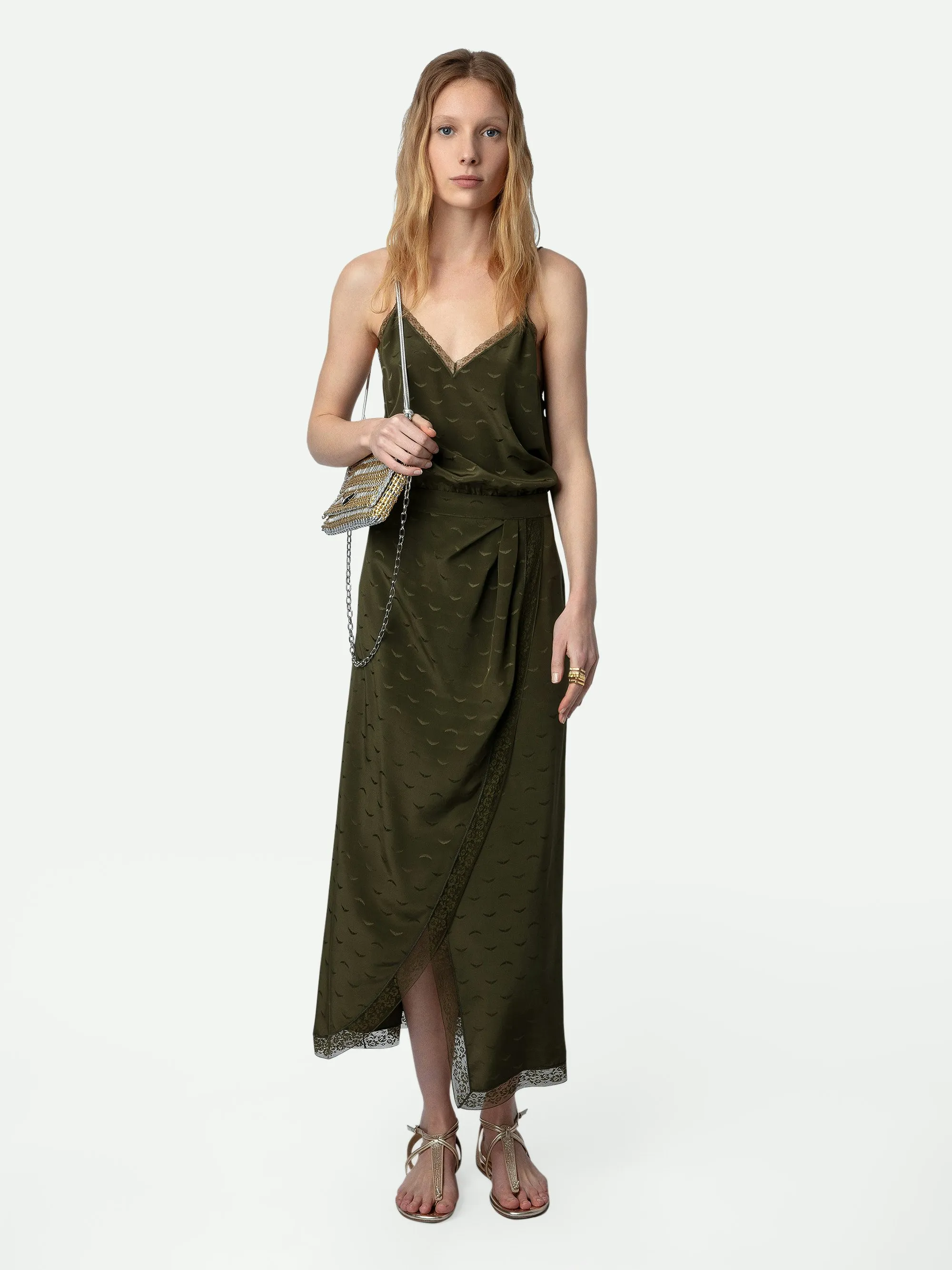 Vestido de Seda Rixi Jacquard