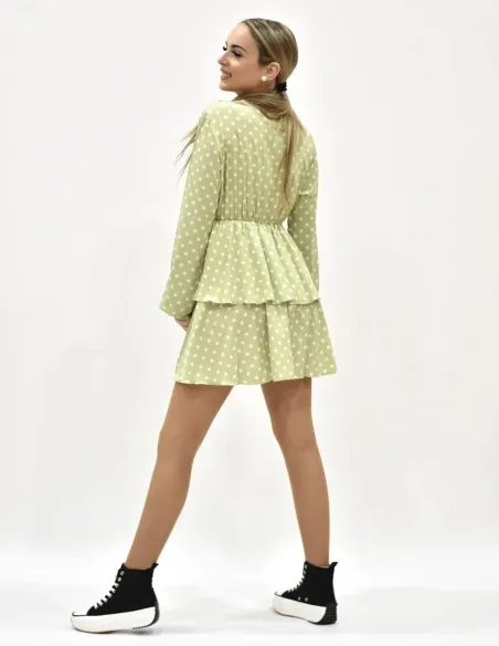 Vestido lunares verde