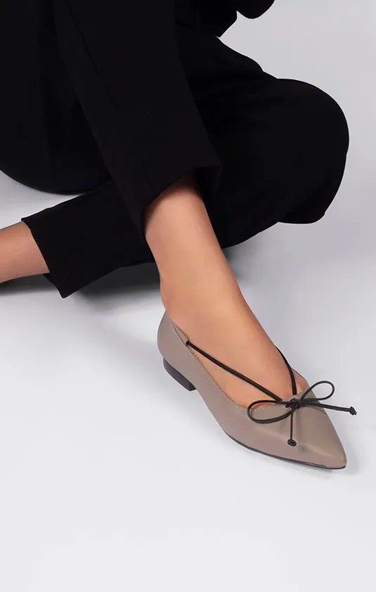 Vinci Shoes Carlota Greige Ballerinas