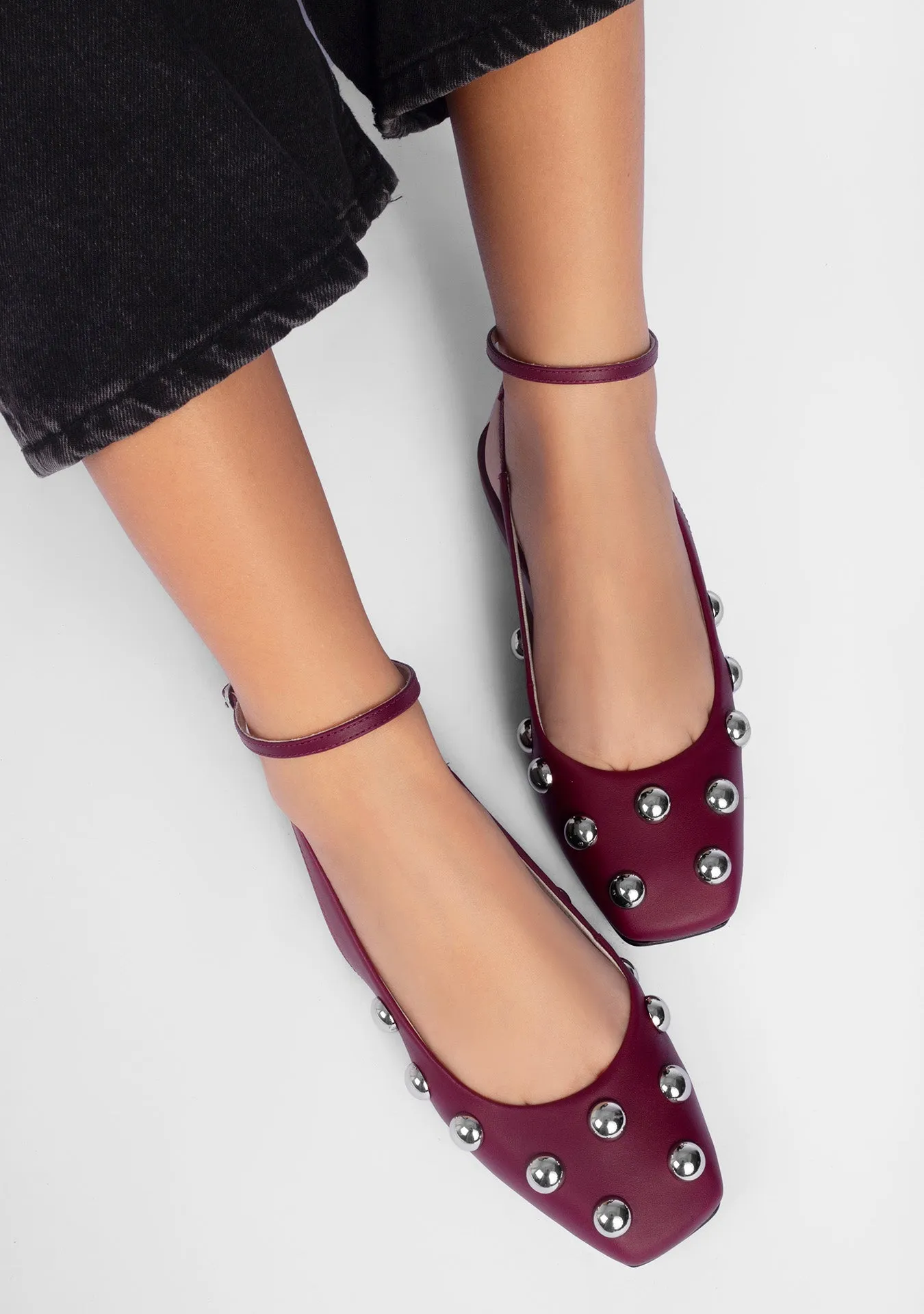 Vinci Shoes Isadora Wine Ballerinas