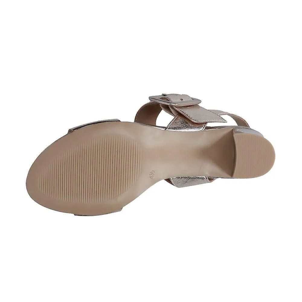 Women's Caprice 28306 42 959 | Platin Metal Grained Leather | Womens Heeled Sandals