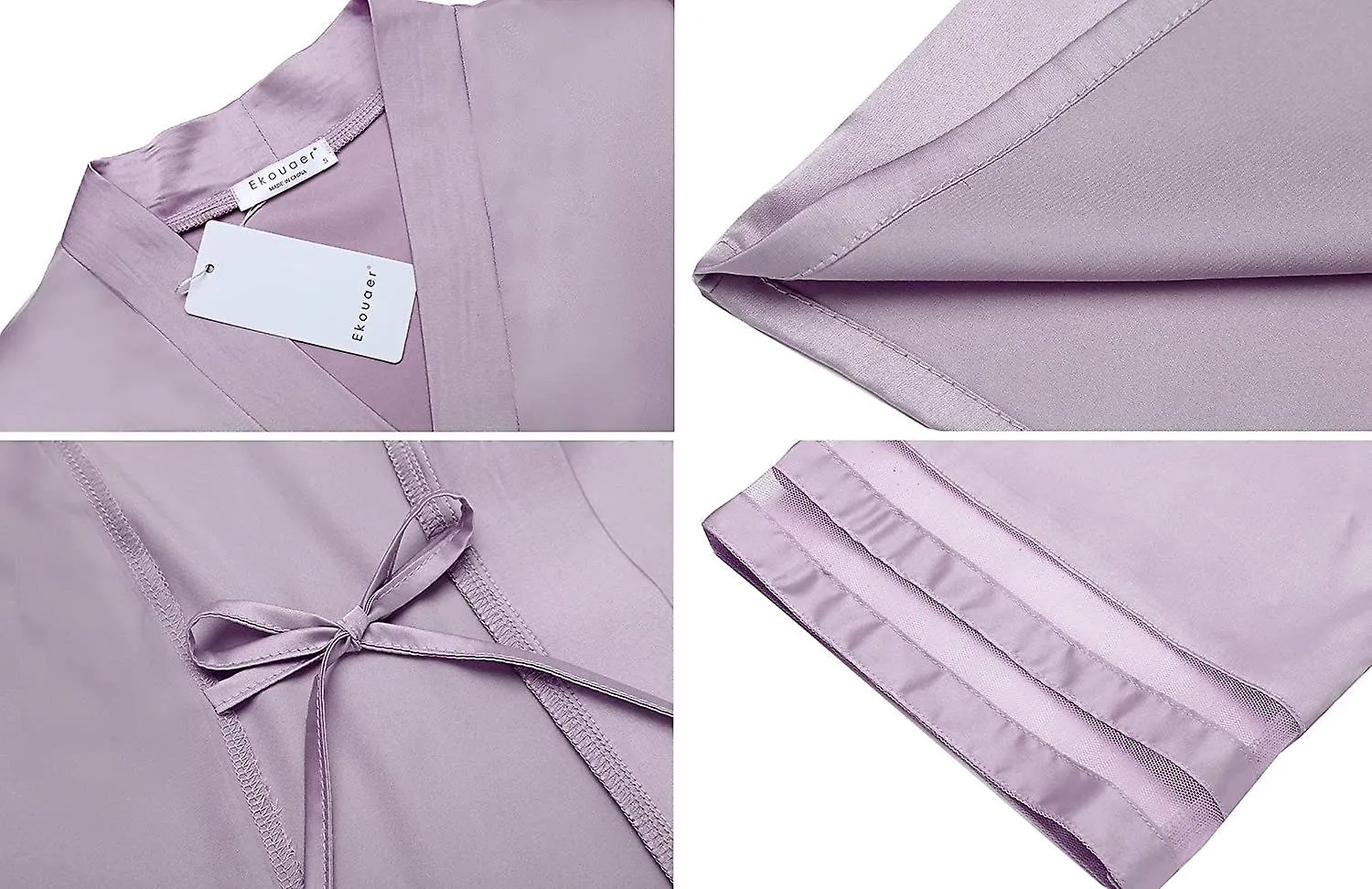 WOMEN'S SATIN ROBE SILK KIMONO BATHROBE BRIDESMAID WEDDING BRIDAL PARTY ROBES 3/4  S3XL