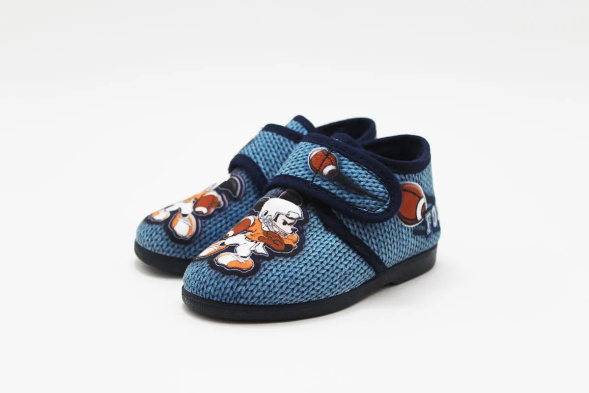 Zapatilla casa azul niño beisbol sin cordones