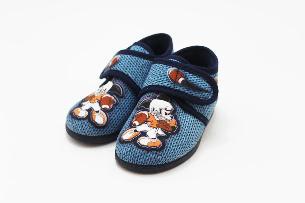 Zapatilla casa azul niño beisbol sin cordones
